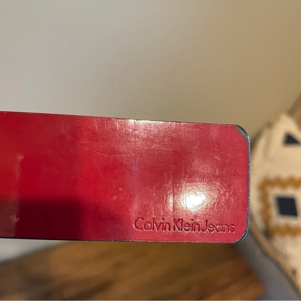 Calvin Klein Black or Red  Patent Leather Belt Reversible